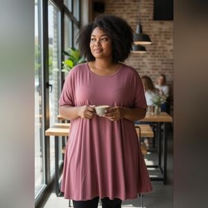 LARACE Mauve Oversized TUNIC Ladies Plus size 6X Comfy Boho BERRY Whimsigoth